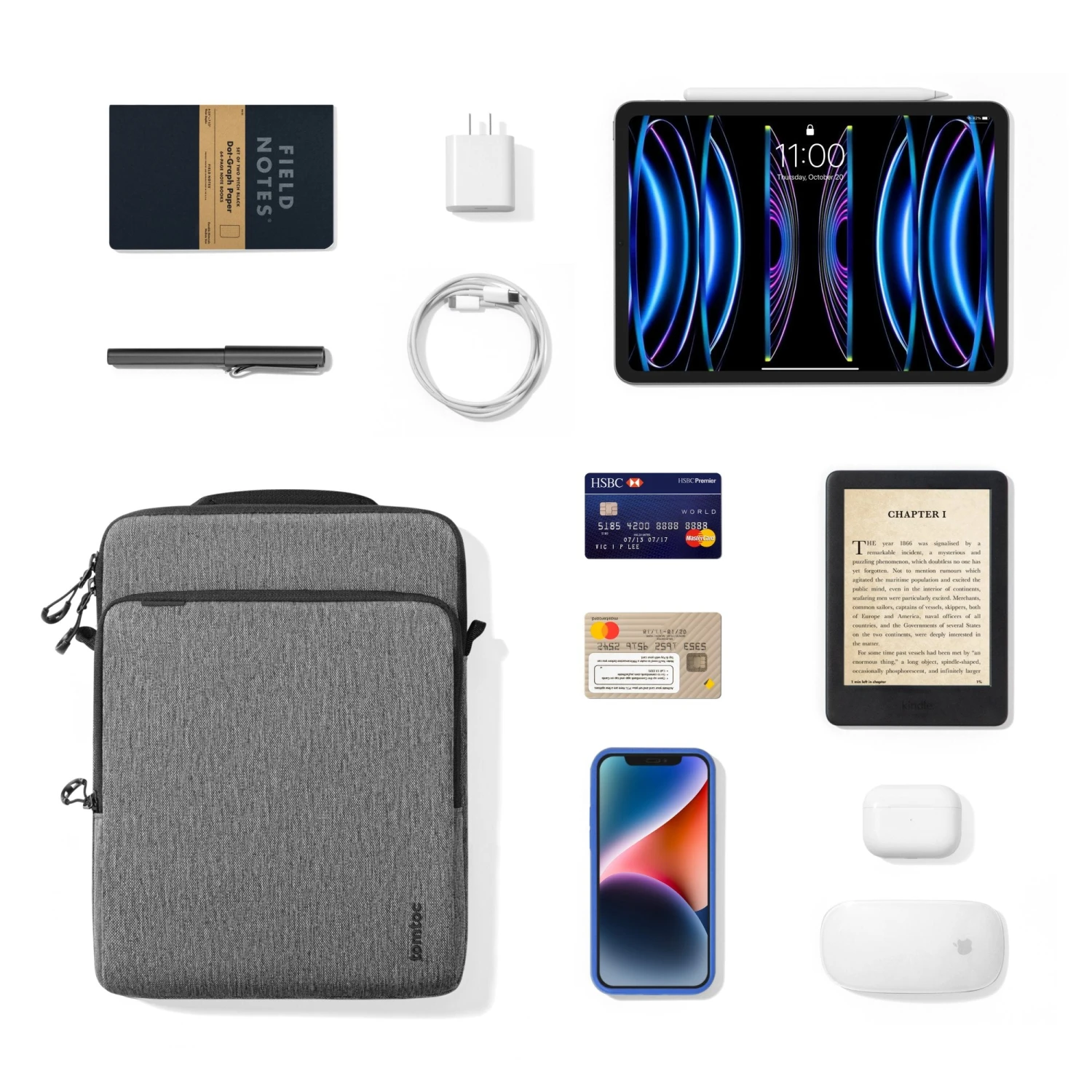 DefenderACE-B03 Tablet Shoulder Bag For 12.9'' IPad Pro | Gray 11 DefenderACE-B03 Tablet Shoulder Bag For 12.9'' IPad Pro | Gray - Image 9