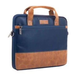 Stuffcool Lush Faux Leather Laptop Sling Bag For 14 Inch Laptop (Detachable & Adjustable Shoulder Strap, Blue/Brown) -Smart Bag Shop 201088 7 cfdmsl