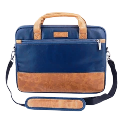 Stuffcool Lush Faux Leather Laptop Sling Bag For 14 Inch Laptop (Detachable & Adjustable Shoulder Strap, Blue/Brown) -Smart Bag Shop 201088 9 hgzwj9