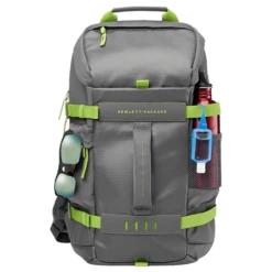 HP Odyssey Synthetic Laptop Backpack For 15.6 Inch Laptop (Scratch & Weather Resistant, Green/Gray)