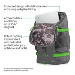 HP Odyssey Synthetic Laptop Backpack For 15.6 Inch Laptop (Scratch & Weather Resistant, Green/Gray) -Smart Bag Shop 208849 12 rp9eo4