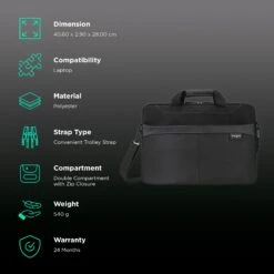 Targus Business Casual Polyester Laptop Sling Bag For 15.6 Inch Laptop (Removable & Adjustable Shoulder Strap, Black) 12 Targus Business Casual Polyester Laptop Sling Bag For 15.6 Inch Laptop (Removable & Adjustable Shoulder Strap, Black) -Smart Bag Shop 209307 2 cu2tu2