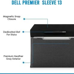 DELL Premier PE1320V Leather, Polyester Laptop Sleeve For 13 Inch Laptop (23 L, Water Resistant, Black/Grey) 18 DELL Premier PE1320V Leather, Polyester Laptop Sleeve For 13 Inch Laptop (23 L, Water Resistant, Black/Grey) -Smart Bag Shop 231375 11 yeww4o