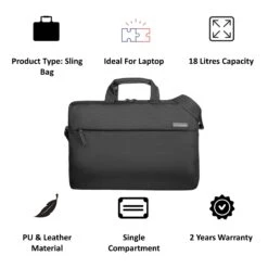 TUCANO Free & Busy 18 Litres PU Leather Sling Bag For 15.6-16 Inch Laptop (Non-Removable Shoulder Strap, BFRBUB15-BK, Black) -Smart Bag Shop 232395 8 wgutfc