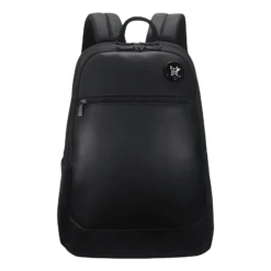 Arctic Fox Zinc Polyester, Leather Laptop Backpack For 15 Inch Laptop (27 L, Water Repellent, Black)