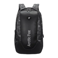 Arctic Fox New Anti-Theft Alarm Polyester, Leather Laptop Backpack For 15.5 Inch Laptop (36 L, USB Charging Port, Camo Black)