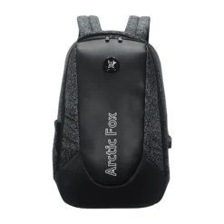 Arctic Fox Alarm Anti-Theft Polyester, Leather Laptop Backpack For 15.5 Inch Laptop (36 L, USB Charging Port, Glitch Black)