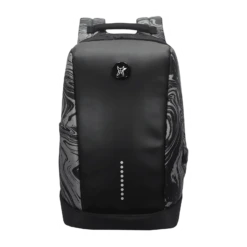 Arctic Fox Slope Anti-Theft Polyester, Leather Laptop Backpack For 15.5 Inch Laptop (23 L, USB Charging Port, Marble Black)