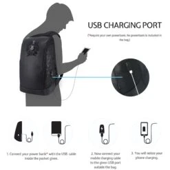 Arctic Fox Koala Anti-Theft Polyester, Leather Laptop Backpack For 15.5 Inch Laptop (23 L, USB Charging Port, Black) -Smart Bag Shop 235493 15 mm4oal