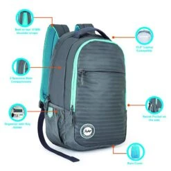 Skybags Campus 01 Polyester Laptop Backpack For 15.6 Inch Laptop (30 L, With Rain Cover, Grey) 20 Skybags Campus 01 Polyester Laptop Backpack For 15.6 Inch Laptop (30 L, With Rain Cover, Grey) -Smart Bag Shop 238006 13 vxdibb