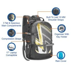 Skybags Campus Plus XL 01 Polyester Laptop Backpack For 17 Inch Laptop (33 L, With Rain Cover, Grey) -Smart Bag Shop 238012 12 a370i4