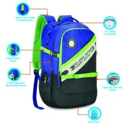 Skybags Campus Plus XL 05 Polyester Laptop Backpack For 17 Inch Laptop (33 L, With Rain Cover, Black) -Smart Bag Shop 238014 12 orqqay