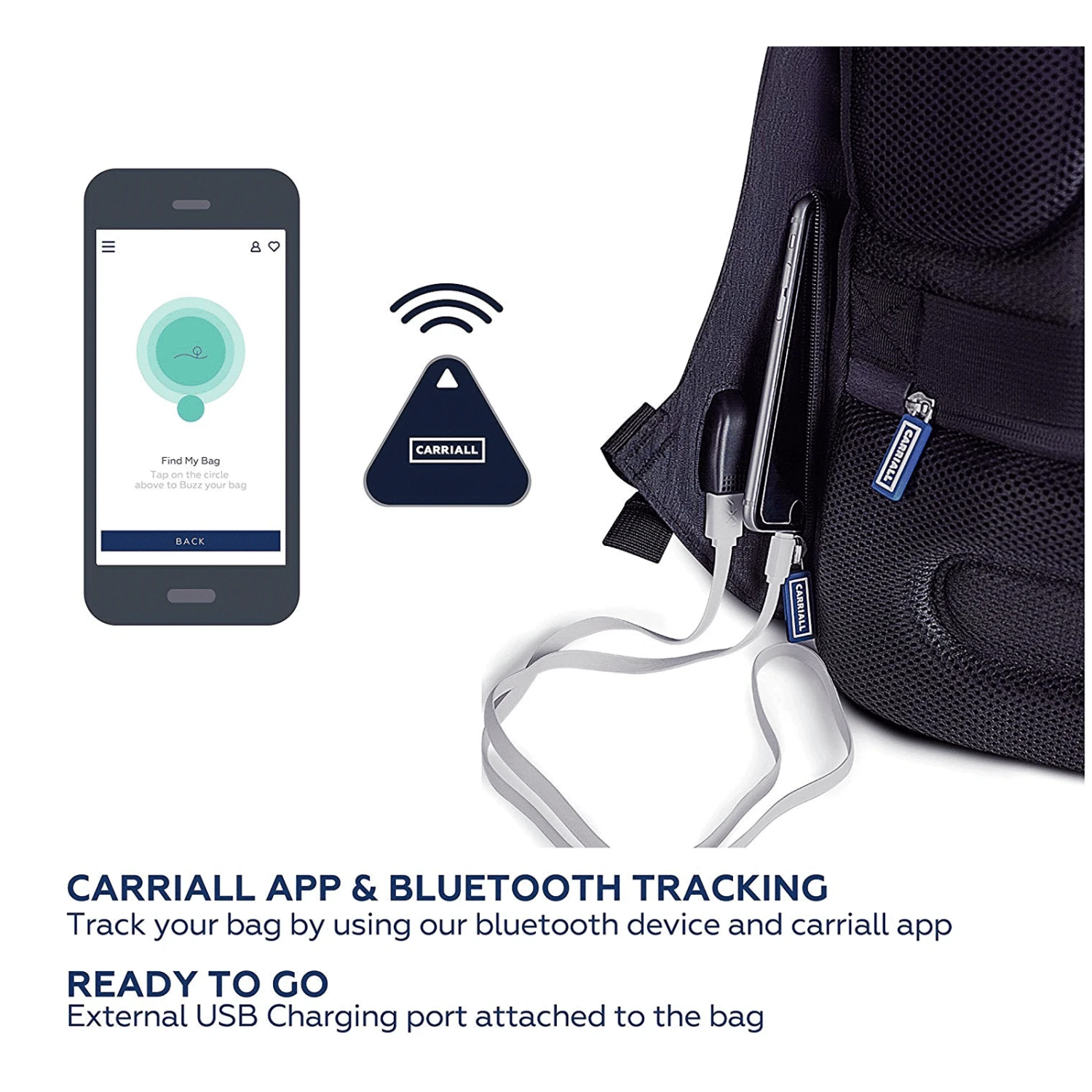 Carriall Columbus Polyester Laptop Backpack For 15.6 Inch Laptop (22.4 L, USB Charging Port, Beige) 13 Carriall Columbus Polyester Laptop Backpack For 15.6 Inch Laptop (22.4 L, USB Charging Port, Beige) - Image 11