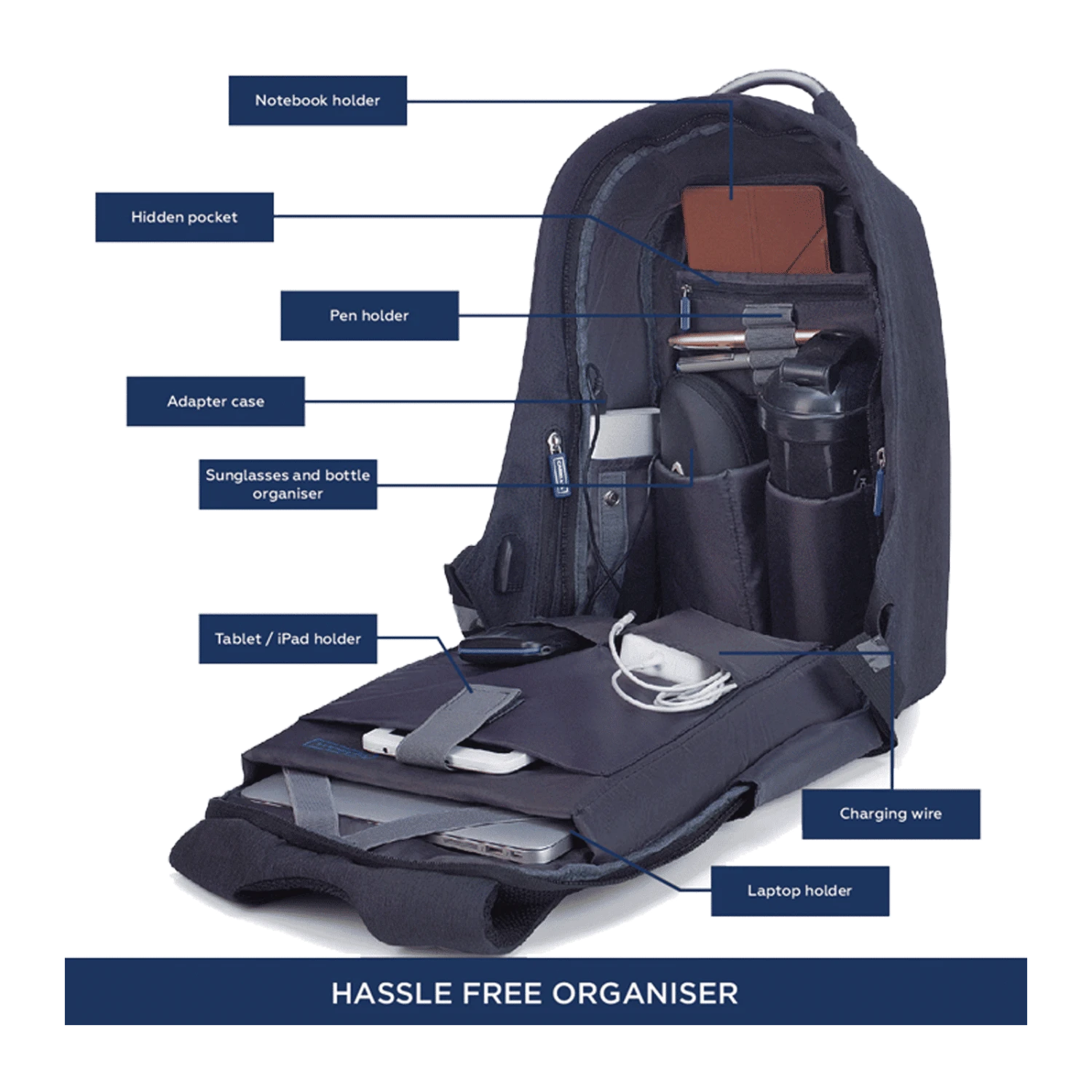 Carriall Columbus Polyester Laptop Backpack For 15.6 Inch Laptop (22.4 L, USB Charging Port, Beige) 14 Carriall Columbus Polyester Laptop Backpack For 15.6 Inch Laptop (22.4 L, USB Charging Port, Beige) - Image 12