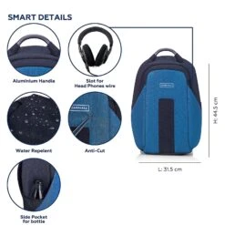 Carriall Vasco Polyester Laptop Backpack(21.1 L, USB Charging Port, Blue) -Smart Bag Shop 241833 16 n5gdev