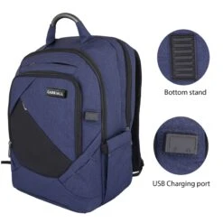 Carriall Minikin Polyester Laptop Backpack For 15.6 Inch Laptop (29.6 L, USB Charging Port, Blue) -Smart Bag Shop 241835 12 gzwy8h