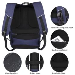 Carriall Minikin Polyester Laptop Backpack For 15.6 Inch Laptop (29.6 L, USB Charging Port, Blue) -Smart Bag Shop 241835 15 upvnzh