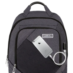 Carriall Minikin Polyester Laptop Backpack For 15.6 Inch Laptop (29.6 L, USB Charging Port, Black) -Smart Bag Shop 241836 12 z3rn9m