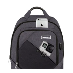 Carriall Minikin Polyester Laptop Backpack For 15.6 Inch Laptop (29.6 L, USB Charging Port, Black) -Smart Bag Shop 241836 13 srgieo