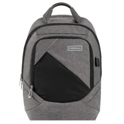 Carriall Minikin Polyester Laptop Backpack For 15.6 Inch Laptop (29.6 L, USB Charging Port, Grey)