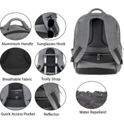 Carriall Minikin Polyester Laptop Backpack For 15.6 Inch Laptop (29.6 L, USB Charging Port, Grey) -Smart Bag Shop 241837 12 pxvwzu