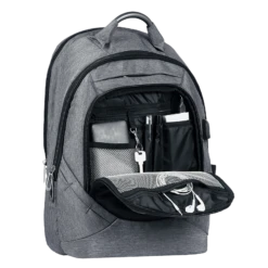 Carriall Minikin Polyester Laptop Backpack For 15.6 Inch Laptop (29.6 L, USB Charging Port, Grey) -Smart Bag Shop 241837 4 d2je7n