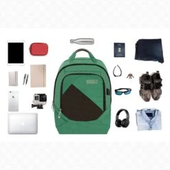 Carriall Minikin Polyester Laptop Backpack For 15.6 Inch Laptop (29.6 L, USB Charging Port, Green) -Smart Bag Shop 241838 14 hrv9yb