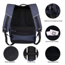 Carriall Minch Polyester Laptop Backpack For 15.6 Inch Laptop (27.3 L, USB Charging Port, Black) -Smart Bag Shop 241841 13 sxut3c