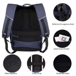 Carriall Minch Polyester Laptop Backpack For 15.6 Inch Laptop (27.3 L, USB Charging Port, Black/Grey) -Smart Bag Shop 241842 13 efjxal