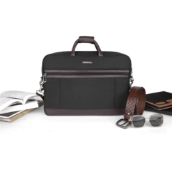 Carriall Estilo Polyester, Faux Leather Laptop Sling Bag For 13 & 15.6 Inch Laptop (11 L, USB Charging Port, Black) -Smart Bag Shop 241964 11 emx1sz