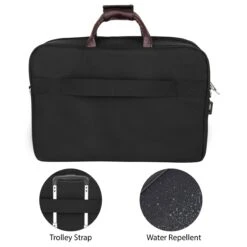 Carriall Estilo Polyester, Faux Leather Laptop Sling Bag For 13 & 15.6 Inch Laptop (11 L, USB Charging Port, Black) -Smart Bag Shop 241964 12 bosabc