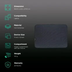 Targus Cypress EcoSmart Eco-Conscious Laptop Sleeve For 11 & 12 Inch Laptop (Slim & Lightweight, Navy) -Smart Bag Shop 245482 2 yiy7ji