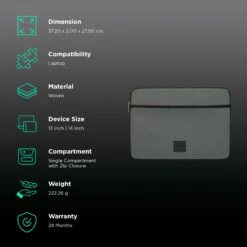 Targus Urban Woven Laptop Sleeve For 13 & 14 Inch Laptop (Lightweight, Olive) -Smart Bag Shop 245483 2 oznkni