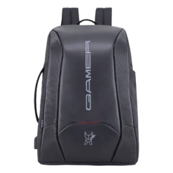 Arctic Fox Kobra Gamer Polyester, Leather Laptop Backpack For 17 Inch Laptop (27 L, Number Lock, Black)