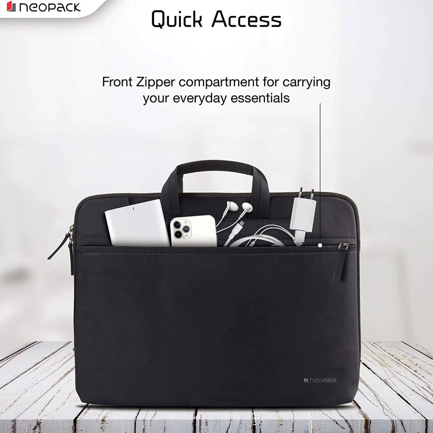 Neopack Svelte Nylon, Fabric Laptop Sling Bag For 13.3 & 14.2 Inch Laptop (Lightweight, Navy Blue) 10 Neopack Svelte Nylon, Fabric Laptop Sling Bag For 13.3 & 14.2 Inch Laptop (Lightweight, Navy Blue) - Image 8