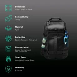 HP Odyssey Nylon Laptop Backpack For 15.6 Inch Laptop (With Protected Robust Padding, Black) -Smart Bag Shop 247946 1 xpvc0s