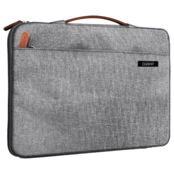 GRIPP Grace Polyester, Polyurethane Laptop Sling Bag For 13.3 & 14 Inch Laptop (Drop-Proof, Black/Camel)