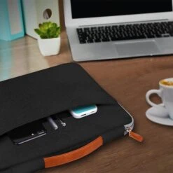 GRIPP Grace Polyester, Polyurethane Laptop Sling Bag For 13.3 & 14 Inch Laptop (Drop-Proof, Black/Camel) -Smart Bag Shop 249534 11 nyegy3