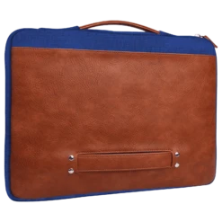 GRIPP Grace Polyester, Polyurethane Leather Laptop Sleeve For 13 & 13.3 Inch Laptop (Water Resistant, Blue/Camel) -Smart Bag Shop 249535 12 mjnnxb