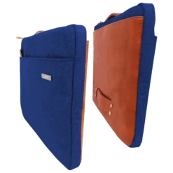 GRIPP Grace Polyester, Polyurethane Leather Laptop Sleeve For 13 & 13.3 Inch Laptop (Water Resistant, Blue/Camel) -Smart Bag Shop 249535 14 uuukou