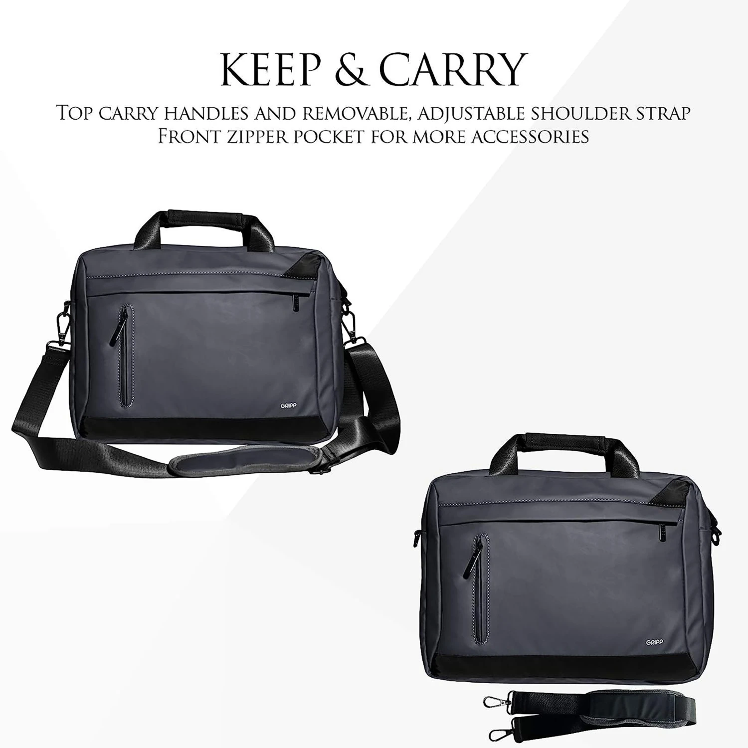 GRIPP Ribana Nylon Laptop Sling Bag For 13.3 & 14 Inch Laptop (3 Layers Protection, Grey) 10 GRIPP Ribana Nylon Laptop Sling Bag For 13.3 & 14 Inch Laptop (3 Layers Protection, Grey) - Image 8