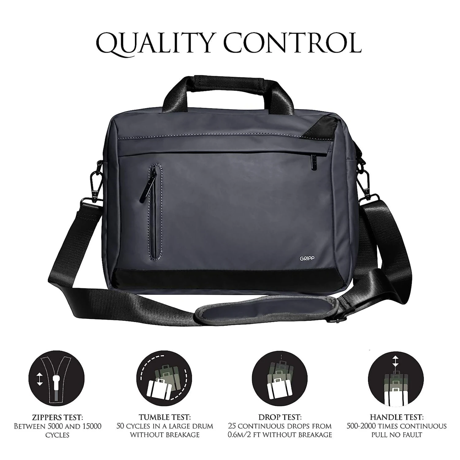 GRIPP Ribana Nylon Laptop Sling Bag For 13.3 & 14 Inch Laptop (3 Layers Protection, Grey) 13 GRIPP Ribana Nylon Laptop Sling Bag For 13.3 & 14 Inch Laptop (3 Layers Protection, Grey) - Image 11