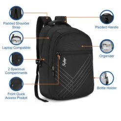 Skybags New Arthur Polyester Laptop Backpack For 15.6 Inch Laptop (30 L, Water Resistant, Black) -Smart Bag Shop 252492 8 fen7ky