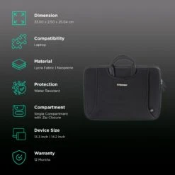 Neopack Lycra Fabric, Neoprene Laptop Sleeve For 13.3 & 14.2 Inch Laptop (Water Resistant, Black) -Smart Bag Shop 252800 2 an33bi