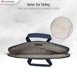 Neopack Lycra Fabric, Neoprene Laptop Sleeve For 13.3 & 14.2 Inch Laptop (Water Resistant, Navy Blue) -Smart Bag Shop 252801 13 whdpee