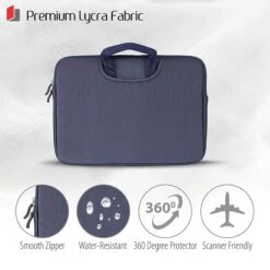 Neopack Lycra Fabric, Neoprene Laptop Sleeve For 13.3 & 14.2 Inch Laptop (Water Resistant, Navy Blue) -Smart Bag Shop 252801 16 y5hpdr