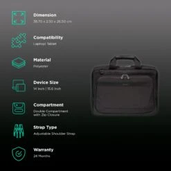 Targus CitySmart Advanced Polyester Laptop Sling Bag For 14 & 15.6 Inch Laptop (Trolley Strap, Black) -Smart Bag Shop 260561 2 hkwpzh