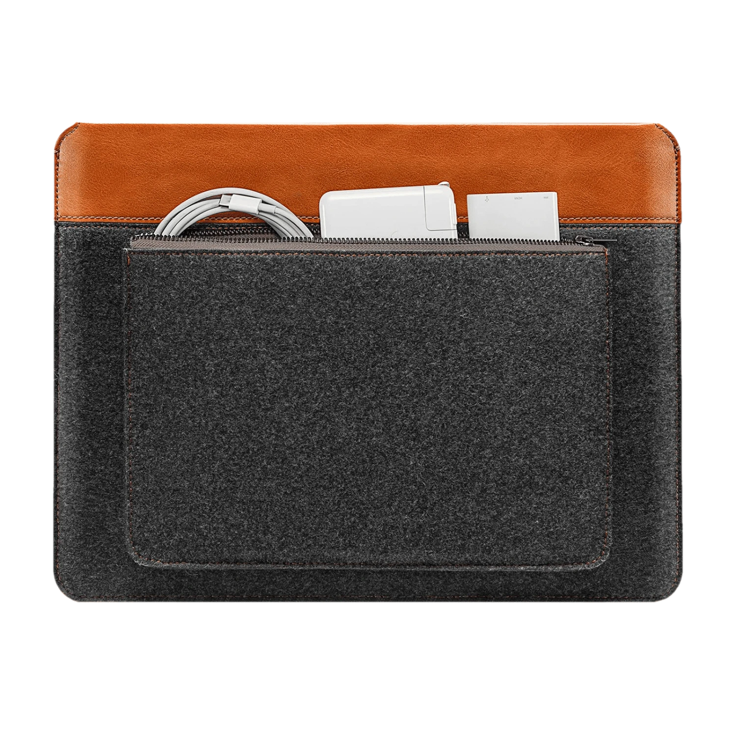 Tomtoc Vintage Polyurethane Leather Laptop Sleeve For 13, 14 & 16 Inch Laptop (Intelligent Magnet Closure, Grey) 11 Tomtoc Vintage Polyurethane Leather Laptop Sleeve For 13, 14 & 16 Inch Laptop (Intelligent Magnet Closure, Grey) - Image 9