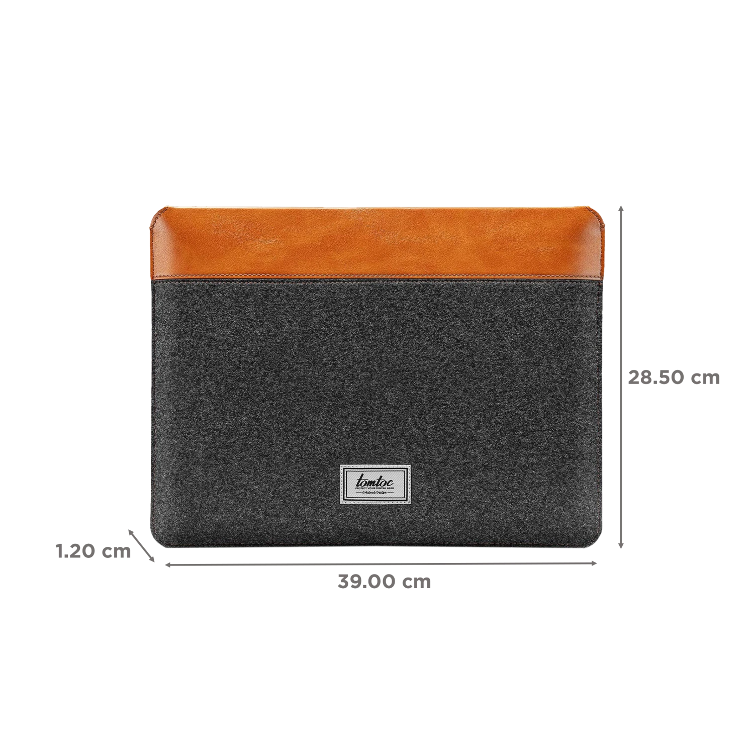 Tomtoc Vintage Polyurethane Leather Laptop Sleeve For 13, 14 & 16 Inch Laptop (Intelligent Magnet Closure, Grey) 4 Tomtoc Vintage Polyurethane Leather Laptop Sleeve For 13, 14 & 16 Inch Laptop (Intelligent Magnet Closure, Grey) - Image 2