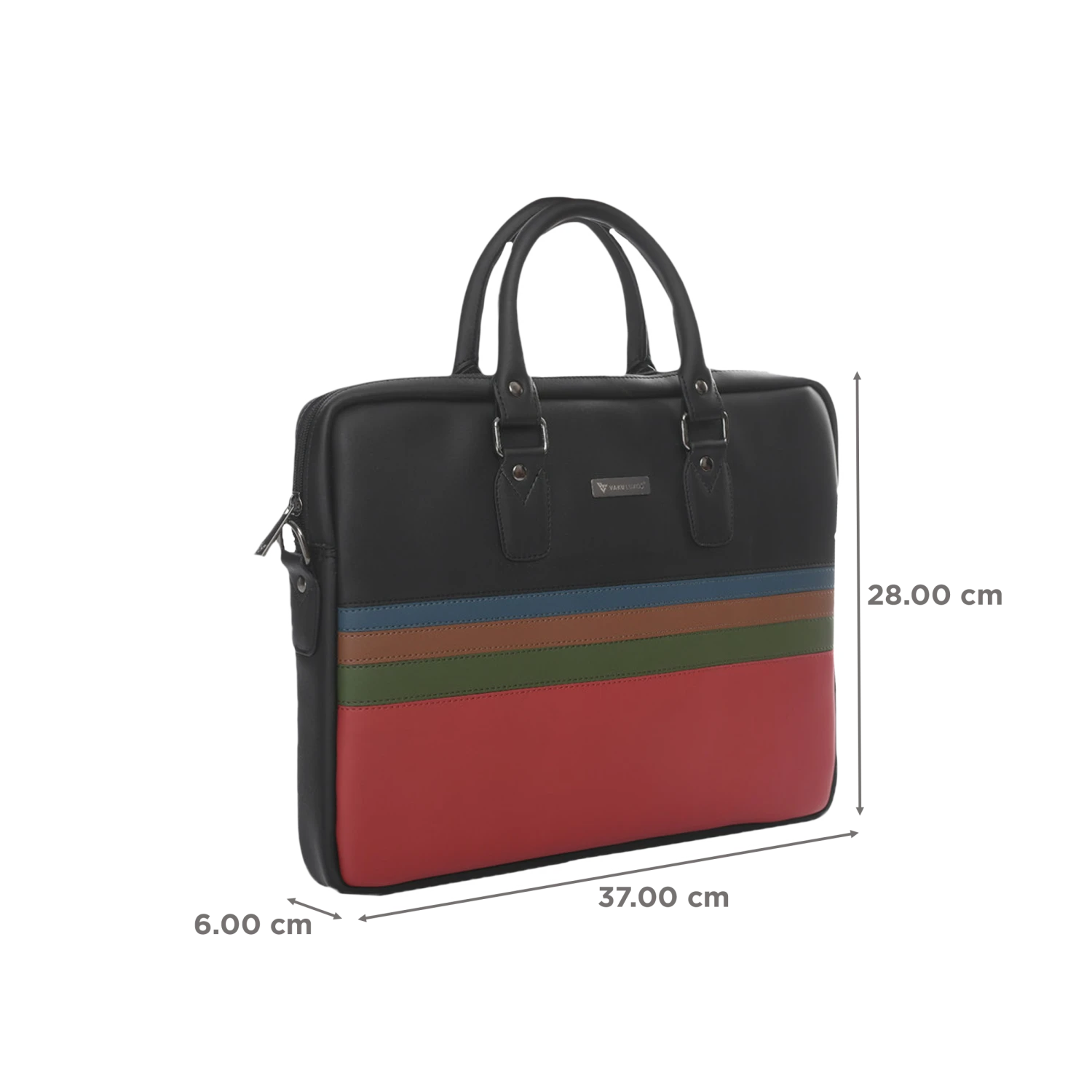 Dr. Vaku MILAN Stripey Vegan Leather Laptop Sling Bag For 13 & 14 Inch Laptop (Water Resistant, Brown/Red) 4 Dr. Vaku MILAN Stripey Vegan Leather Laptop Sling Bag For 13 & 14 Inch Laptop (Water Resistant, Brown/Red) - Image 2